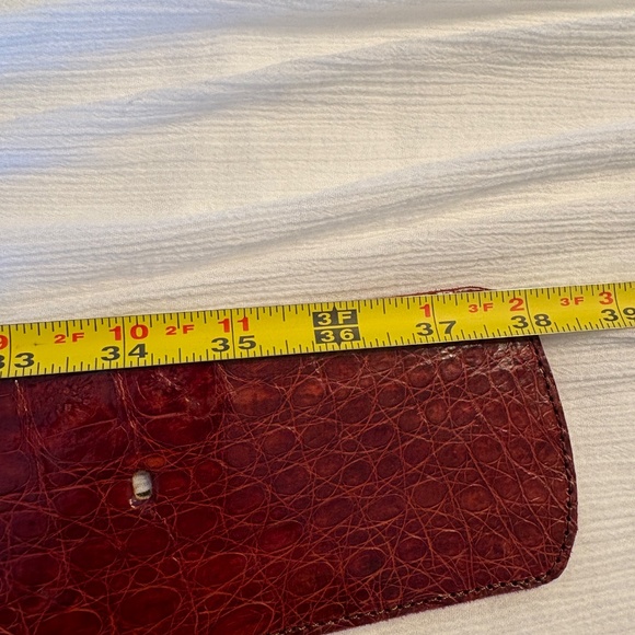 Burgundy Alligator Print Belt 38\